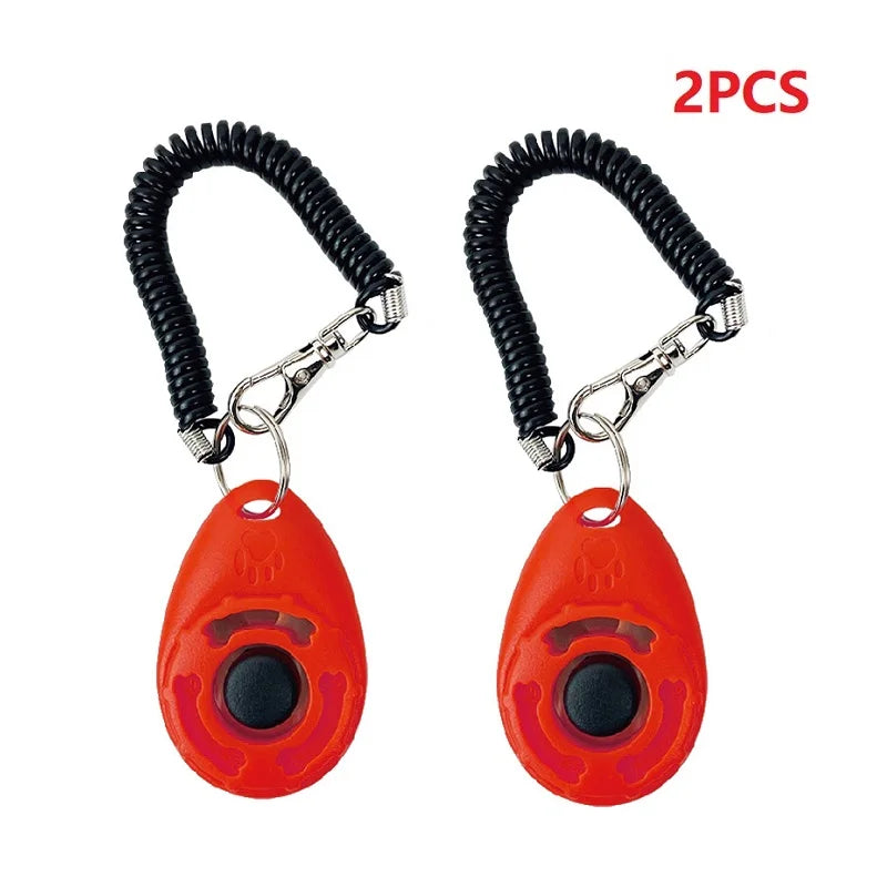 Dog Training Clicker Pet Cat Dog Click Trainer Various Style Aid Adjustable Wriststrap Sound Key Chain Dog Repeller Pet Product