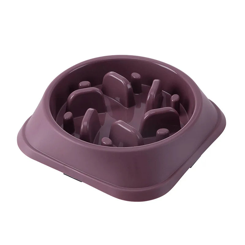 Pet Cat Dog Slow Food Bowl Fat Help Healthy round Anti-Choking Thickened and Non-Slip Multiple Colors Shapes