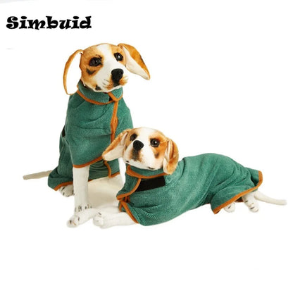 Pet Bathrobe Adjustable Absorbent Towel for Large Medium Small Dog Super Fast Drying Moisture Bath Robe