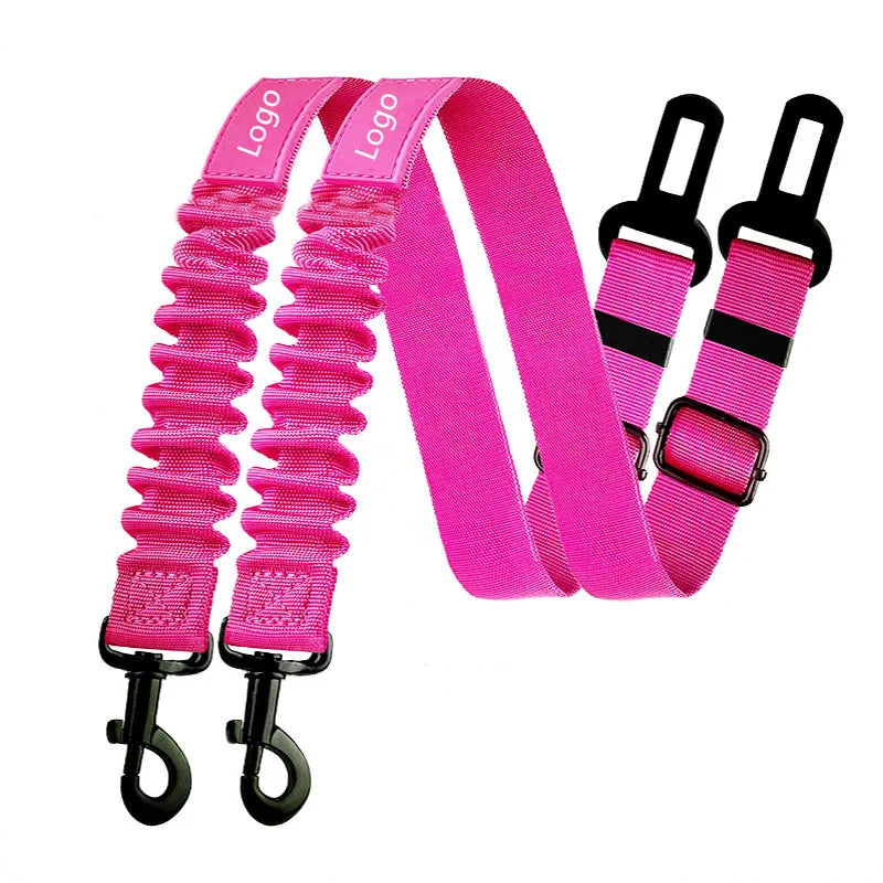 Car Dog Safety Buckle Pet Thickened Nylon Traction Elastic String Retractable Car Seat Belt Manufacturer