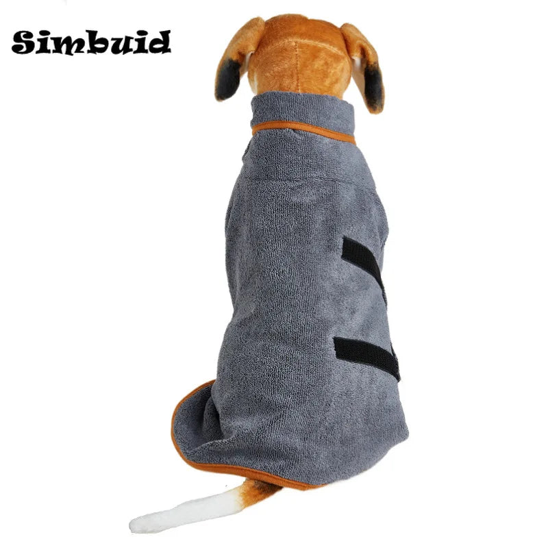 Pet Bathrobe Adjustable Absorbent Towel for Large Medium Small Dog Super Fast Drying Moisture Bath Robe