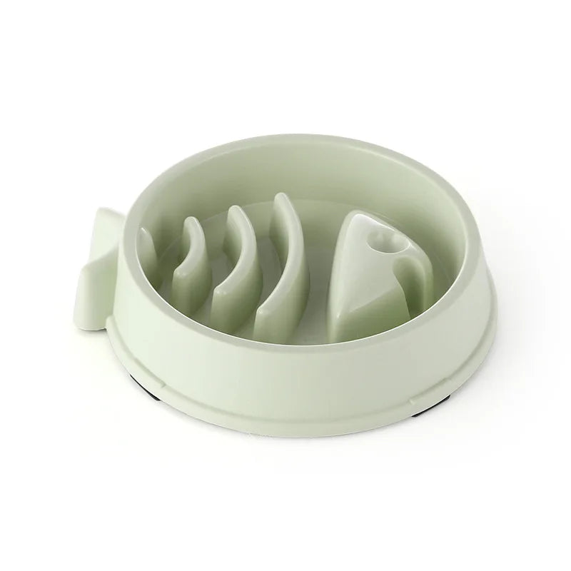 Pet Cat Dog Slow Food Bowl Fat Help Healthy round Anti-Choking Thickened and Non-Slip Multiple Colors Shapes