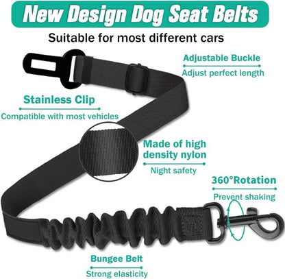 Car Dog Safety Buckle Pet Thickened Nylon Traction Elastic String Retractable Car Seat Belt Manufacturer