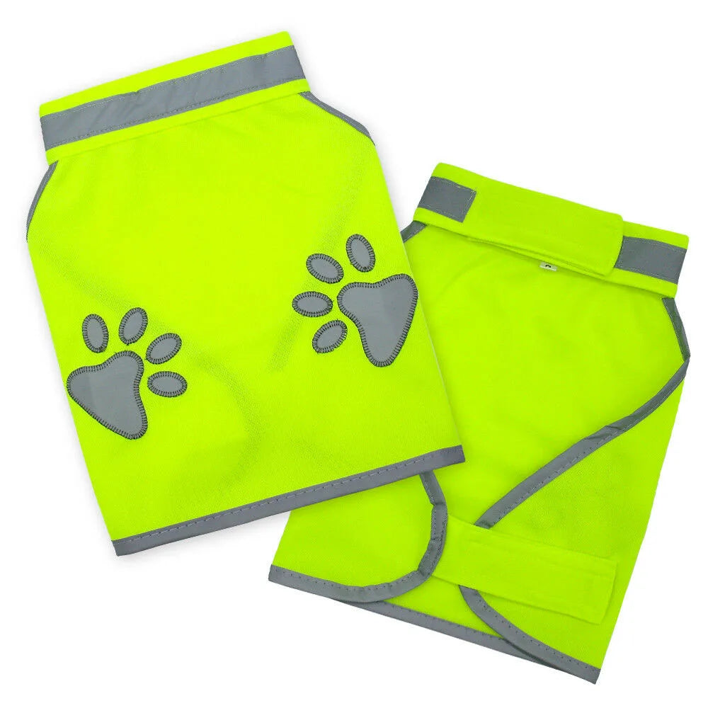 Reflective Dog Safety Vest High Visibility Fluorescent Pet Hi Vis Jacket Coat Dog Jacket Outdoor Pet Supplies