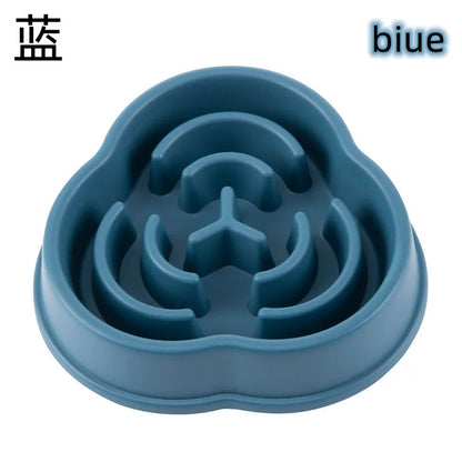 Pet Cat Dog Slow Food Bowl Fat Help Healthy round Anti-Choking Thickened and Non-Slip Multiple Colors Shapes