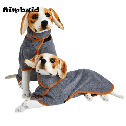 Pet Bathrobe Adjustable Absorbent Towel for Large Medium Small Dog Super Fast Drying Moisture Bath Robe