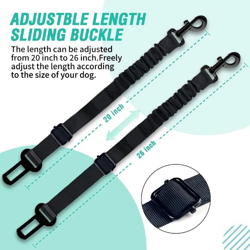 Car Dog Safety Buckle Pet Thickened Nylon Traction Elastic String Retractable Car Seat Belt Manufacturer