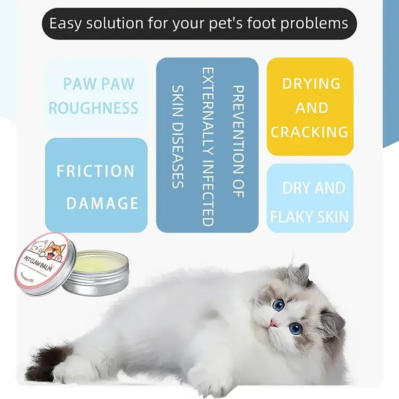 Paw Balm for Cats 50G Cat Dog Paw Protective Cream Pet Nose Protector Moisturizer Pet Crack Feet Repair Accessories for Cats