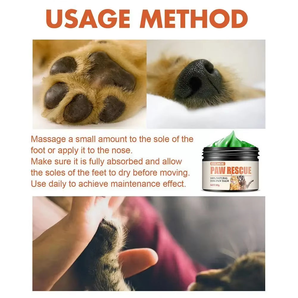 Dog Paw Balm 30G Cat Dog Paw Protective Cream Canine Paw Moisturizer for Dry Cracked Paws Hot Pavement Protection Wax Z1X5